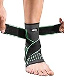 Kuzimua 2 Stück Verstellbare Sprunggelenkbandage & Knöchelbandage | Bandage Fußgelenk & Fußbandage bei Plantarfasziitis, Achillessehne, Sport | Orthopädisch Universal Links/Rechts (2x Grün, M)