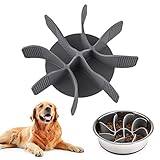 PETTOM Anti Schling Einsatz für Napf, Anti Schling Napf Hund Silikon, Slow Feeder Hundenapf Einfügung, Antischlingnapf Hunde Langsam Fressnapf mit Saugnäpfe rutschfest