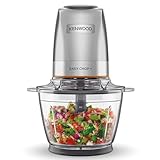 Kenwood EasyChop+ CHP62.400 SI Elektrischer Zerkleinerer mit Vierfach-Klingen aus Edelstahl, One-Touch-Bedienung, Eiscrusher, 0,6 l Arbeitsbehälter, Spülmaschinenfest, 500W, Schwarz
