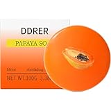 Papaya-Seife - Sanfte Reinigung für fettige und empfindliche Haut, verbesserte Textur und gleichmäßiger Ton, natürliche Papaya-Aufhellungsseife für empfindliche Haut, 2 x 100 g