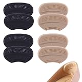 Diffaxy 4 Paar Fersenpolster, 3 mm und 6 mm Selbstklebendes Fersenschutz für Schuhe, Füllungen für zu Große Schuhe, Fersenpolster gegen Blasen & Reibung für Frauen und Männer