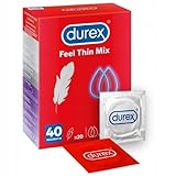 DUREX Gefühlsecht Kondome Mix - Real Feel Kondome - Thin Ultra - 20 extra feuchte Kondome mit Gleitbeschichtung - 40 Stück, 1 Packung, Gummi,