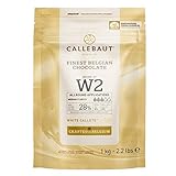 CALLEBAUT Receipe No. W2 - Kuvertüre Callets, Weiße Schokolade, 28% Kakao, 1kg - 1er Pack