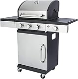 Gasgrill 'San Antonio' von El Fuego®, 3 Hauptbrenner, 1 Seitenbrenner, Edelstahl, inkl. Gasschlauch und Druckminderer, Grill Smoker Grillwagen BBQ, AY 584