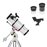 Omegon Teleskop Advanced 130/650 EQ-320 mit Transporttasche | Astronomie-Spiegelteleskop | Lichtstark & Benutzerfreundlich | hohe Qualität | Ideal für Einsteiger | Deep-Sky & Planeten