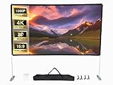 WELLOGIC Leinwand Beamer 120 Zoll Leinwand - Projektor Leinwand mit Ständer für Heimkino - Beamer Leinwand mit Stativ & Tasche - Projector Screen