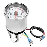 Motorrad Drehzahlmesser, Fydun 0-13000 U/min Elektronische Tachometer LED Anzeige Instrument für DC 12V Motorrad