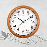 EASYmaxx Wanduhr mit 12 Singvogelgesang mit naturgetreuen...