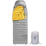 Naturehike Daunenschlafsack,Ultraleichte Tragbare Kompackte Gänsedaunen Schlafsack 4 Jahreszeiten für Erwachsene und Kinder Outdoor Camping Wandern Reisen mit Kompressionssack 750FP