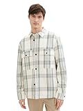 TOM TAILOR Denim Herren 1038931 Jacke, 34117-Off White Green Fine Check, XXL