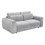 BARURA Big Sofa in Cord-Optik, Dove - Bequeme Wohnzimmer Couch - 214 x 90 (74) х 112 cm (B/H/T)