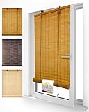 Sol Royal Bambusrollo 90 x 160cm SolDecor B86 - Sichtschutz Fenster Rollo Ohne Bohren - Raffrollo Bambus Inkl Klemmfix Träger - Holzrollo Natur mit Kindersicherheitsclip - Bambus