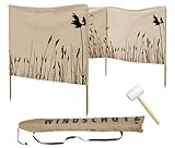 Strand Windschutz inkl. Tragetasche u. Gummihammer Für Meer Strand See Camping Garten 8m Sichtschutz Stabile Doppelnaht Motiv einseitig bedruckt – beidseitig sichtbar (auf einer Seite schwächer)