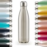 Blumtal® Trinkflasche Edelstahl Charles - Thermosflasche 750 ml - BPA-freie Thermo Trinkflasche kalt&warm - auslaufsichere Trinkflasche Metall 750 ml - Thermos Trinkflasche - Stainless Steel - Silber