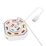 Carga Para Portátil, Adaptador USB 13 Puertos, Estación Acoplamiento Multifuncional, Equipo Protección Contra Sobrecarga Eléctrica, Accesorio Oficina, Hogar, Estudiante, Escuela, Trabajo Diari