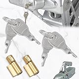 Srup 2 Stück Anhängerschlösser, Anhängerschlösser mit 4 Schlüsseln, Steckschloss für Anhängerkupplung Kompatibel, Anhänger Schloss inkl Schlüssellochsperrer, Anhänger schloss