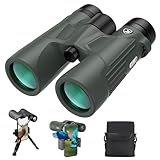 Gosky 10x42 HD-Fernglas für Erwachsene mit Telefonadapter, Hochleistungs-Fernglas mit BAK4-Prisma und FMC-Objektiv, wasserdichtes Fernglas für Vogelbeobachtung, Jagd, Reisen, Outdoor-Sport