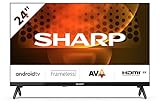 SHARP 24FH6EA HD Ready Frameless Android TV 60cm (24 Zoll), 3X HDMI, 2X USB, Dolby Digital, Active Motion 400