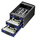 Hybrid 2*3.5 HDD+3*M.2 NVMe Gehäuse mit Lüfter für 2.5/3.5' SATA HDD/SSD, USB3.2 Gen2 10Gbps Festplattengehäuse RAID unterstützt 2230/42/60/80/110 SSD mit 68TB Kapazität (2*22TB HDD+3*8TB M.2 SSD)
