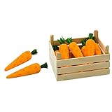 Goki 51677 Carrots Karotten in Gemüsekiste Spielzeug, gemischt