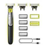 Philips OneBlade 360 Face & Body - Elektrischer Bartschneider, Rasierer und Bodygroomer zum Trimmen, Stylen und Rasierern, 3x 360 Klingen, 4x Trimmaufsätze (1,2,3,5mm), 2x Körperaufsätze, QP2834/31