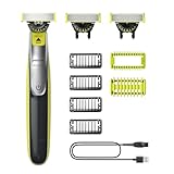 Philips OneBlade 360 Authentische Face & Body Elektrischer Bartschneider, Rasierer und Body Groomer, 3x 360 Klingen, 4x Stoppelkamm (1,2,3,5mm), 1x Body Kit, QP2834/31