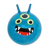 Moses. Monster Hüpfball – Glitzernder Springball mit Konfetti Füllung, für Kinder ab 4 Jahren, Ø 45 cm, mit Haltegriffen, bis 80 kg belastbar, In- und Outdoor-Spielzeug, Blau mit Glitzer