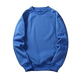 Sweatshirt Herren Rundhals Hoodie Pullovers Winter Männer Soft Langarm Sweatshirts Loose Fit Ohne Kapuze Einfarbig Sportjacke Freizeitjacke Anker Pullover Überschnittene Schultern Bekleidung