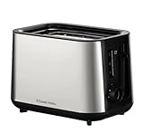 Russell Hobbs 2 Scheiben Toaster (extra breite Schlitze, 6 Bräunungsstufen, High-Lift, Frozen, Reheat & Cancel Funktion, Lift & Look, herausnehmbare Krümelschale, gebürsteter Edelstahl) Classics 27390