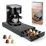 NVIYAM Kaffee Kapselhalter für Nespresso von 40 Kaffeekapseln Aufbewahrung für Nespresso Kapselhalter Schubladenbox zur Aufbewahrung für Nespresso Kapseln Aufbewahrung mit Handhaben Kapselständer