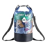 Marine-Trockentaschen, Trockentaschen zum Kajakfahren, wasserdicht, 20L Kajak-Trockentasche, wasserdichter Rucksack, Inklusive Handyhülle, tragbarer Trockenboot-Rucksack, Trockensack, schwimmender Tro