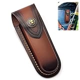 Vasemele 1 Stück Messertasche Leder Messer Gürteltasche Leder Gürteltasche Etui Taschenmesser Tasche Messer Lederetui In Braun Klappmesser Schutzhülle Messer Etui Leder Für Taschenmesser, Klappmesser