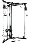 Train Hard® Kabelzug Trainer Latzugstation Kraftstation Cross Over mit Klimmzugstange, Bizeps- / Trizeps-Stange, geprüfte und zertifizierte Profi Qualität