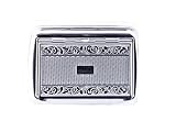 Tabakdose Chrom verschiedene Dekore Silber für Selberdreher mit Papierfach 10x7x2cm (Dekoband)