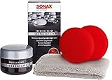 SONAX PREMIUM CLASS Carnauba Care (200 ml) 100% Carnaubawachs für alle neuen & grundgereinigten Lacke inkl. 2x Schwamm & 1x MicrofaserTuch | Art-Nr. 02112000