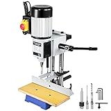VEVOR Tischstemmmaschine, 750 W, 2800 U/min, Langlochbohrmaschine, Hohlstemmmaschine mit Meißel-Bit-Sets, Stemmmaschine für Holzarbeiten, zum Bohren runder oder quadratischer Löcher in Holz
