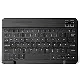 EasyAcc Bluetooth-Tastatur, kabellose Bluetooth-Tastatur kompatibel mit Windows/Android/iOS, Tastatur mit QWERTZ Deutsches Layout Tablets, Tastatur mit 15cm USB-Kabel, Schwarz