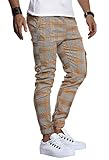 Leif Nelson Herren Jogger Chinos Cargo Stretch Jogging Männer Basic Jogg Cargohose Streifen Jogginghose Jungen Freizeithose Jeans-Hosen Sweatpants Streifen Chinohosen LN8291 Braun Medium