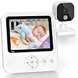 OBVHNUA Babyphone mit Kamera 720P IPS Video Babyphone ohne WLAN mit 2000mAh Akku Digitale Zoomfunktion Nachtsicht Temperatur-Alarm Zwei-Wege-Audio Schlaflieder VOX-Modus