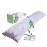 wohlKIS - Seitenschläferkissen 40 x 145 cm mit Bezug - kühlendes Schwangerschaftskissen - Stillkissen mit Memory Foam - Orthopädisches Kissen - Pregnancy Pillow - Body Pillow - Schlafkissen