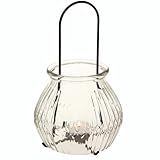 Viana Windlicht Teelichthalter Glas Schwarz Hängewindlicht Ø14,5cm