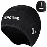 SPGOOD Fahrrad Mütze Radmütze Helm Unterziehmütze Herren/Damen Fahrrad Kappe Sportmütze Laufmütze Bike Warm Cap Winter Winddichte Wintermütze Atmungsaktiv Helmmütze(Schwarz Damen)