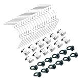 SAFIGLE Gewächshausclips W förmige Glasfensterhalterung mit Z clips und Fixierringen Robustes Zubehör für Verschiedene Gewächshäuser Ersatzset für Stabile Pflanzenbefestigung und