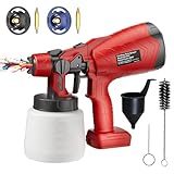 Akku Farbsprühsystem für Milwaukee 18V M18, Kabellose Sprühpistole mit 2 Düsen und 1L Tank, ohne Akku, für Holz/Möbel/Geländer