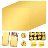 19 x 16cm 100 Stück Folie Papier Wrapper Goldene Aluminiumfolie Schokolade Verpackungen Bonbonpapier aus Folie Quadratisch Goldfolie Bonbonpapier für DIY Dekoration und Aufbewahrung von handgefertigte