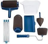 Professional Malerset,Farbroller Set mit Kantenroller Eckenstreiche, Malerpinsel Set,malerrolle,farbwalze, pinselrolle, malerpinsel,Runner Pro,Farbroller mit Tank für tropffreies Streichen