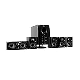 auna Areal 525 5.1 Soundsystem, Heimkinosystem, 5.1 Heimkinosystem, RMS, Subwoofer, 4 oder 5 Satellit, AUX-Eingang, Heimkino mit 125 Watt, schwarz