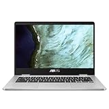 ASUS Chromebook Laptop | 14' HD Anti-Glare Display | Intel Celeron N3350 | 4 GB RAM | 64 GB eMMC | Intel HD 500 | ChromeOS | QWERTZ Tastatur | Silver