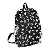 Schulrucksack für Damen, Rucksack Schule Mädchen, Niedliche Schleife, Rucksack, Büchertasche, für Damen, Teenager, Mädchen, Jungen, leicht, College-Rucksacks, Arbeit, Tagesrucksack,Schwarz
