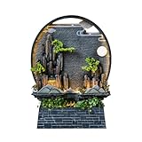 Gartenbrunnen Hof-Eingangs-Garten-Dekoration, Ecklandschaft, kreative große Steingarten-Landschaft, Wasser-Vorhangwand, Wasser-Wasserfall Gartenbrunnen